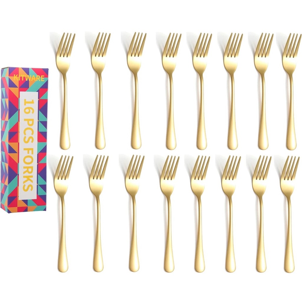 16 gold forks